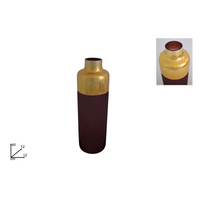 Vaso in Vetro Grigio collo Oro cm 40