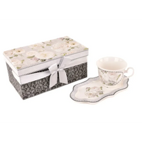 Set Tazza da The con Piatto e Scatola Regalo Abbinata