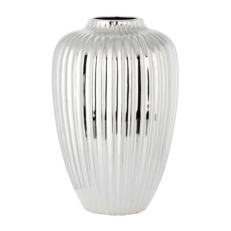 Vaso Stile Anfora Rigato Varie Altezze