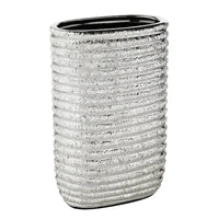 Vaso Stile Argento Rigato Varie Altezze