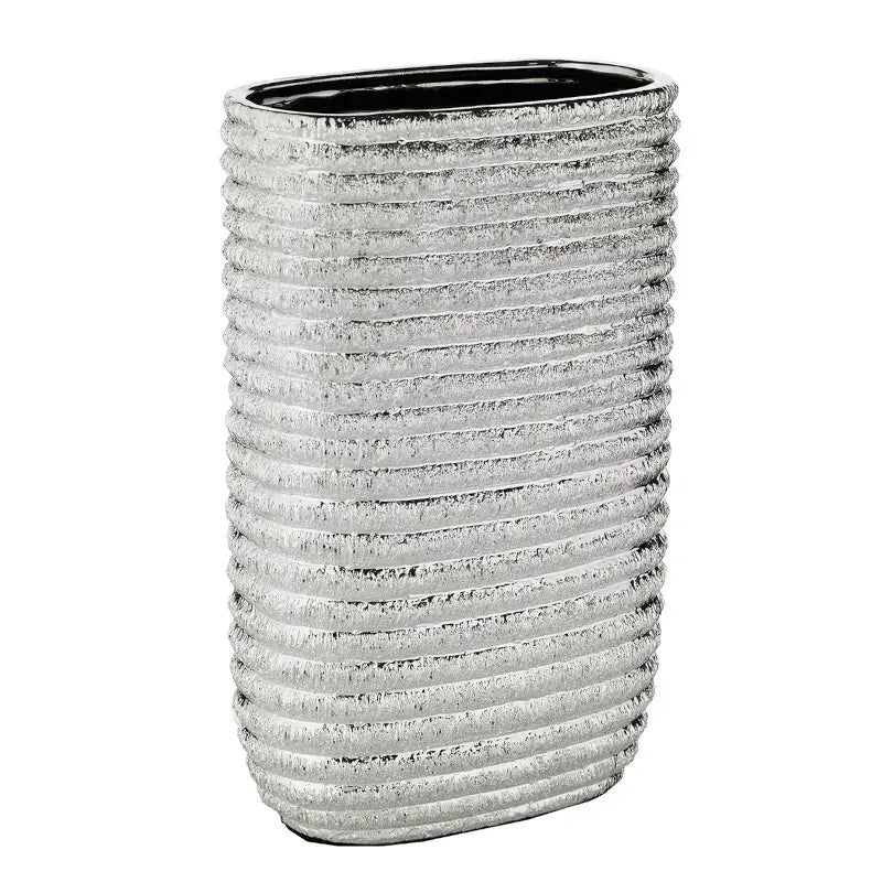 Vaso Stile Argento Rigato Varie Altezze