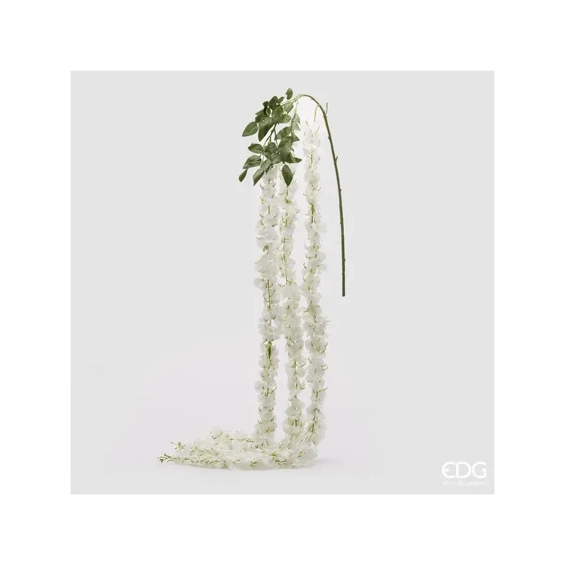 Ramo di Glicine Cadente EDG Bianco e Lavanda in Due Misure, ideale per decorazioni ed allestimenti