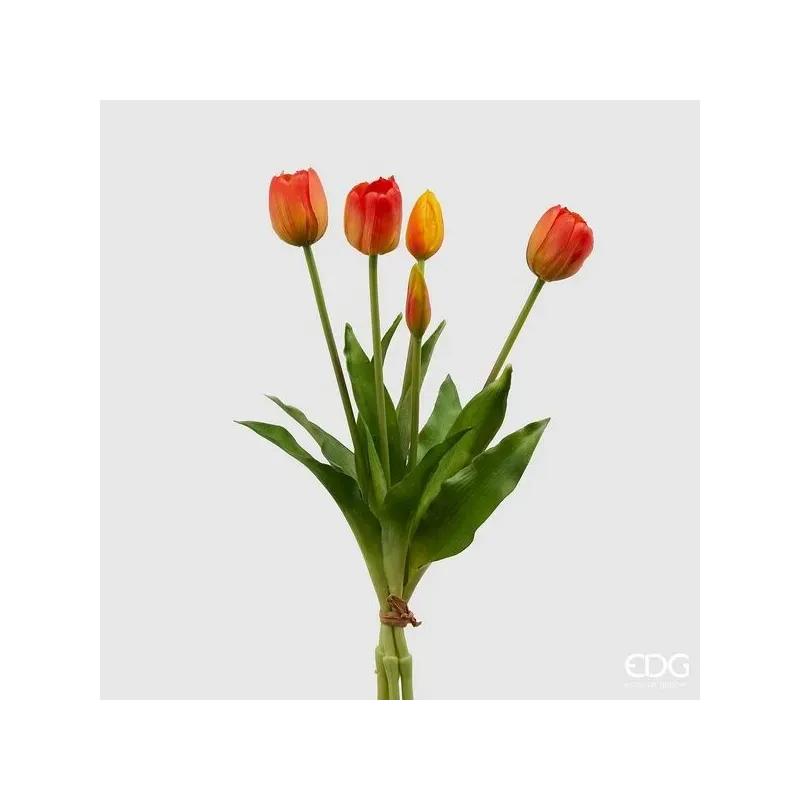 Mazzo di cinque Tulipani EDG cm. 40 in vari colori, ideale per decorazioni, composizioni ed allestimenti