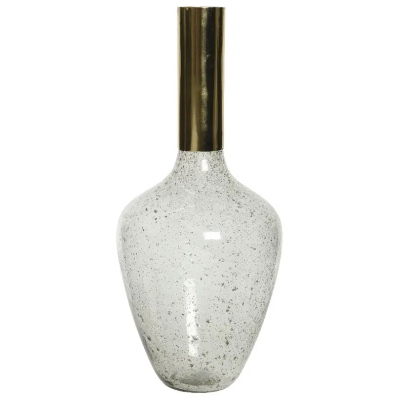 Vaso Vetro Collo Oro h 48 Cm