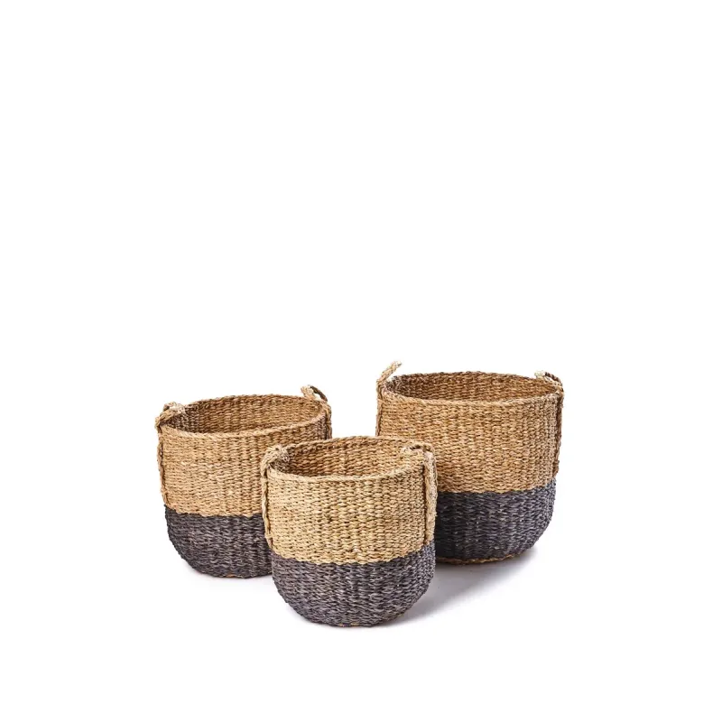 Cesto Bicolor Nero in Tre Misure