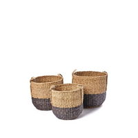 Cesto Bicolor Nero in Tre Misure