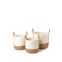 Cesto Panna Bicolor con Manici in Tre Misure