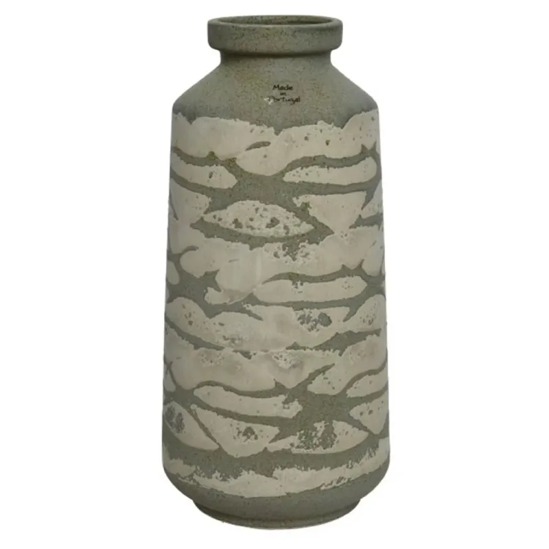 Vaso Terracotta Verde e Grigio h 25 cm