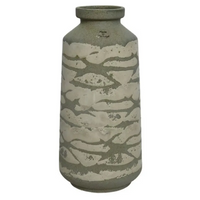 Vaso Terracotta Verde e Grigio h 25 cm