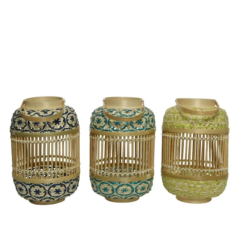 Lanterna in Bambù con Decori Assortiti