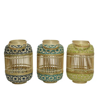 Lanterna in Bambù con Decori Assortiti