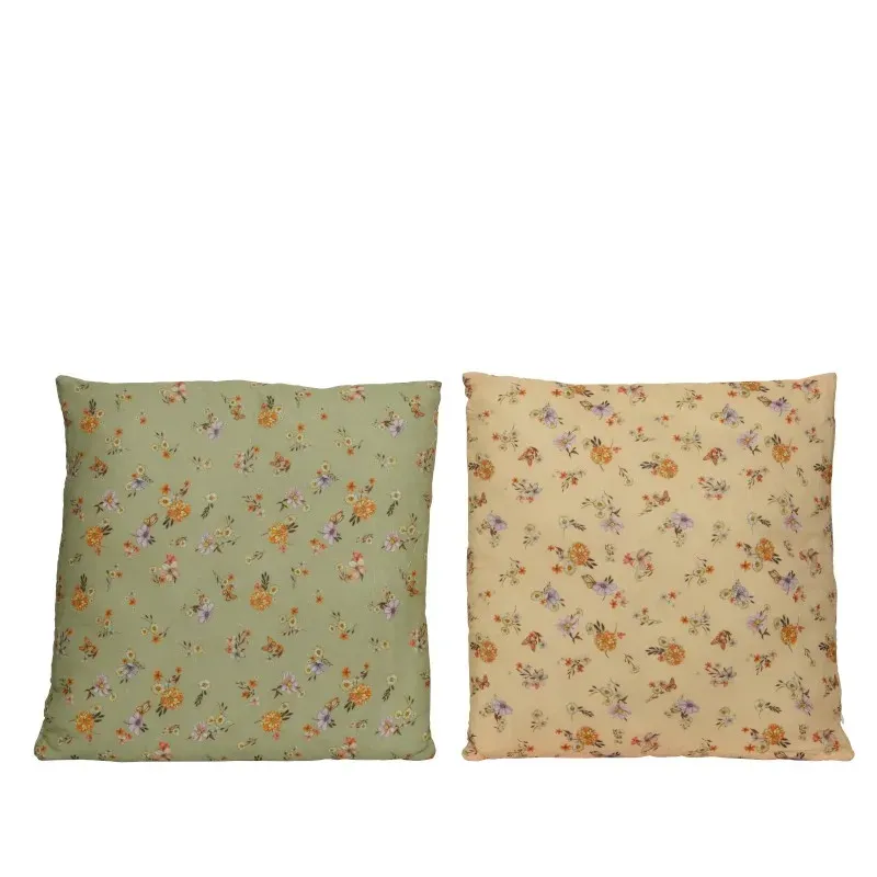 Cuscino in Cotone con Fiori Assortiti cm 45x45