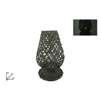 Porta Lume in Legno Grigio h 38 cm