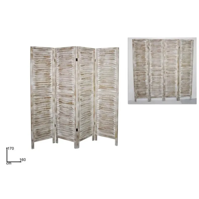 Separé in Legno Bianco Antico cm 160 x 170