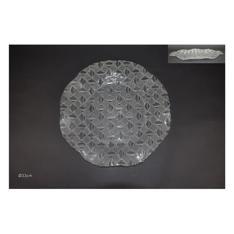 Piatto Vetro Decorato cm 33