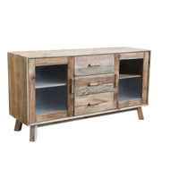 Credenza Doroty 3 Cassetti e 4 Ripiani in Legno di Pino