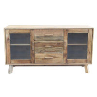 Credenza Doroty 3 Cassetti e 4 Ripiani in Legno di Pino