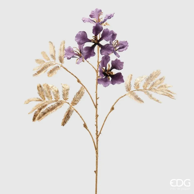 Ramo Delonix Lavanda con Stelo Oro in due misure EDG, ideale per decorazioni ed allestimenti