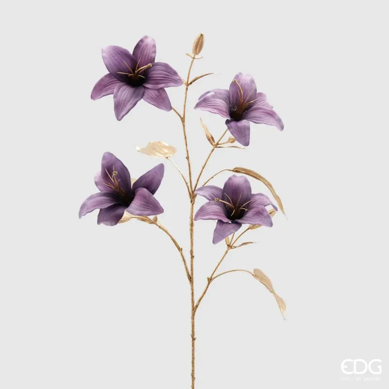 Ramo Lilium Lavanda con Stelo Oro H 97 Cm EDG