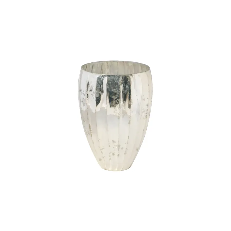 Vaso Anita in Vetro Sfaccettato Oro e Argento nelle Due Misure