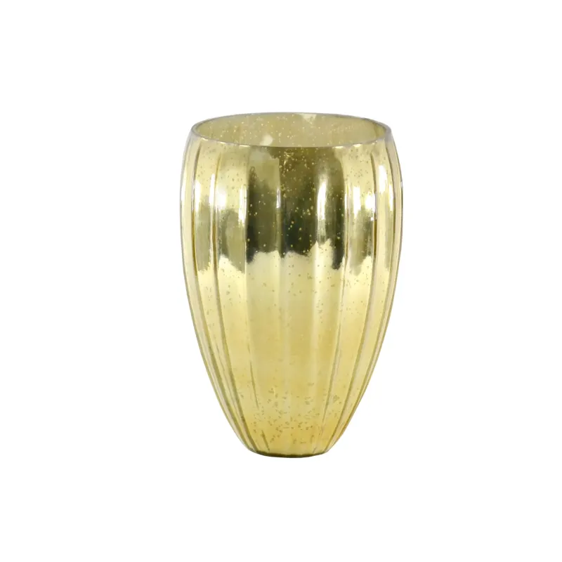 Vaso Anita in Vetro Sfaccettato Oro e Argento nelle Due Misure