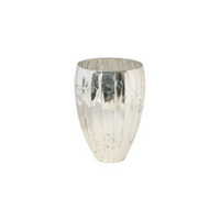 Vaso Anita in Vetro Sfaccettato Oro e Argento nelle Due Misure