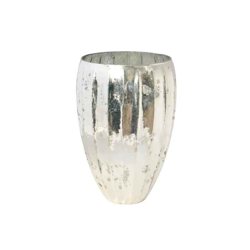Vaso Anita in Vetro Sfaccettato Oro e Argento nelle Due Misure