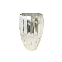 Vaso Anita in Vetro Sfaccettato Oro e Argento nelle Due Misure