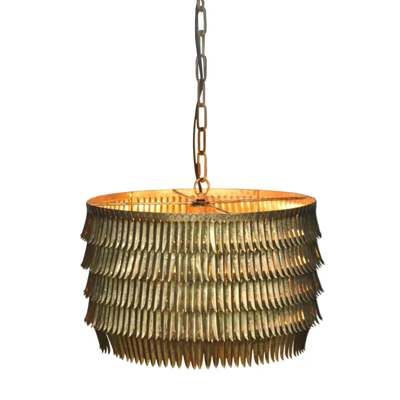 Lampadario Etienne in Metallo Oro