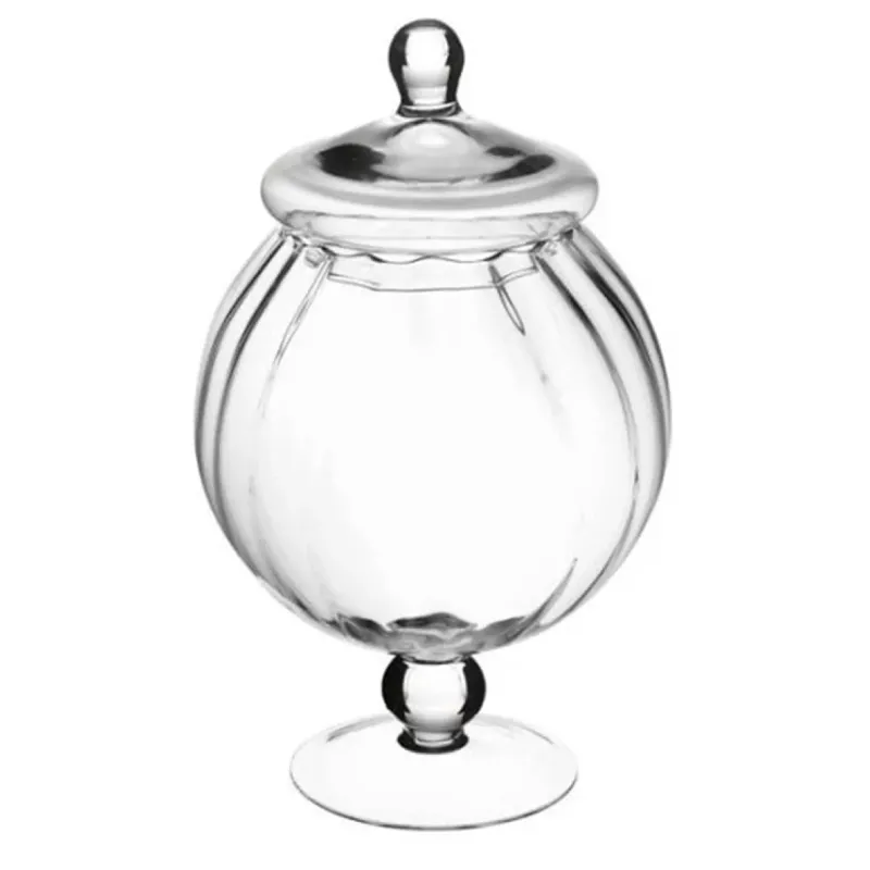Vaso in Vetro Ottico con Coperchio h 31 cm
