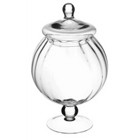 Vaso in Vetro Ottico con Coperchio h 31 cm
