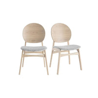 Set 2 Sedie in Legno con Seduta Grigio Melange
