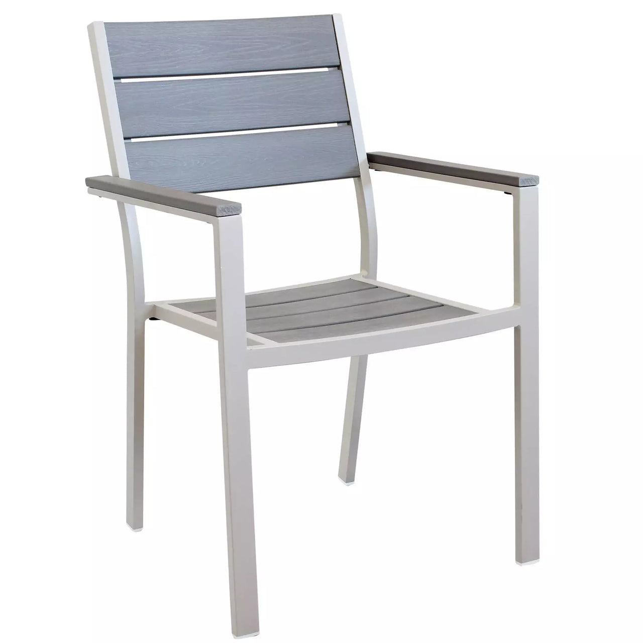 Poltrona da Giardino in Alluminio e Seduta in Polywood Impilabile cm.58x58x89