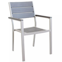 Poltrona da Giardino in Alluminio e Seduta in Polywood Impilabile cm.58x58x89