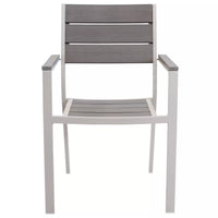 Poltrona da Giardino in Alluminio e Seduta in Polywood Impilabile cm.58x58x89