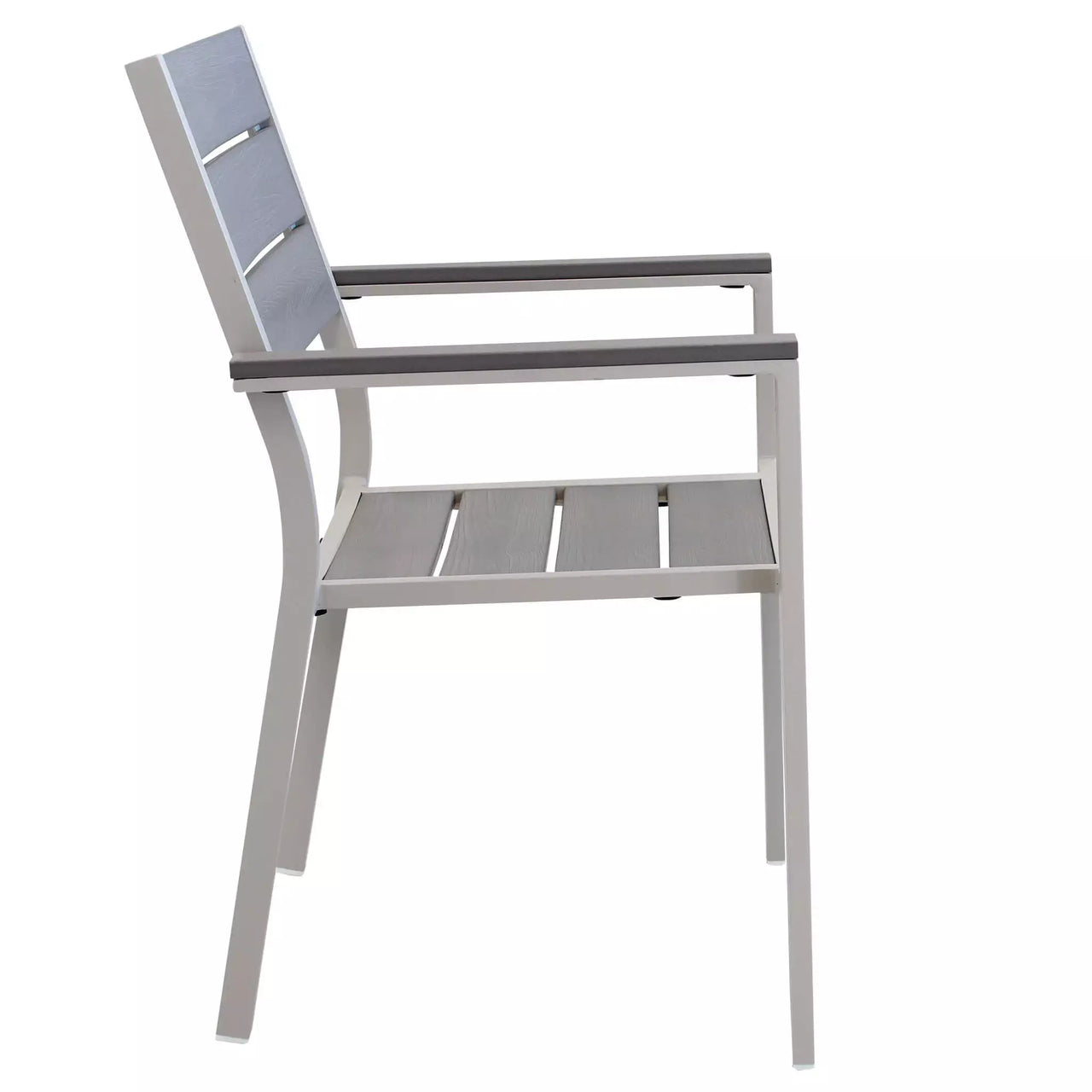 Poltrona da Giardino in Alluminio e Seduta in Polywood Impilabile cm.58x58x89