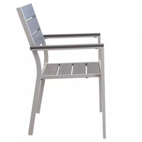 Poltrona da Giardino in Alluminio e Seduta in Polywood Impilabile cm.58x58x89