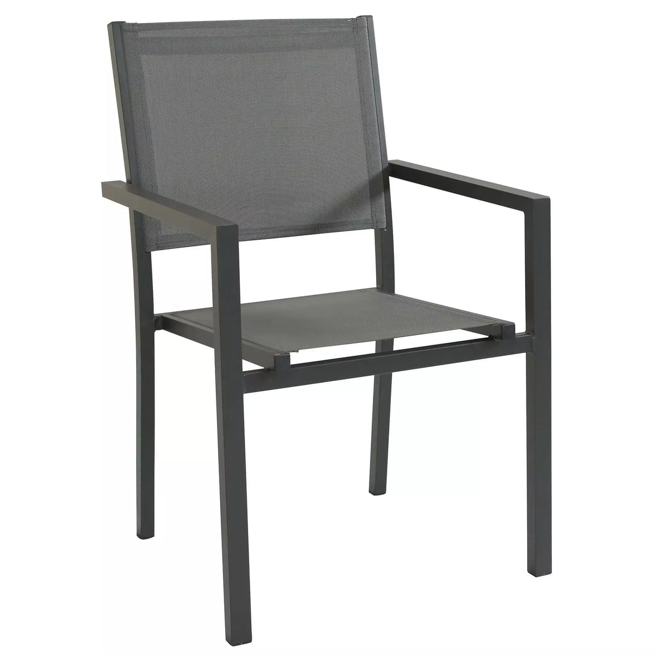 Poltrona Sedia da Giardino Impilabile in Alluminio e Textilene cm.55x58x85h in 4 Colori