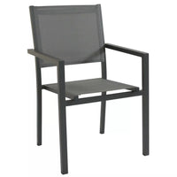 Poltrona Sedia da Giardino Impilabile in Alluminio e Textilene cm.55x58x85h in 4 Colori