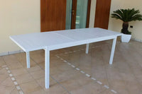 Tavolo da Giardino Esterno in Alluminio Dogato Bianco Allungabile cm.200/300x100x74 fino a 14 posti