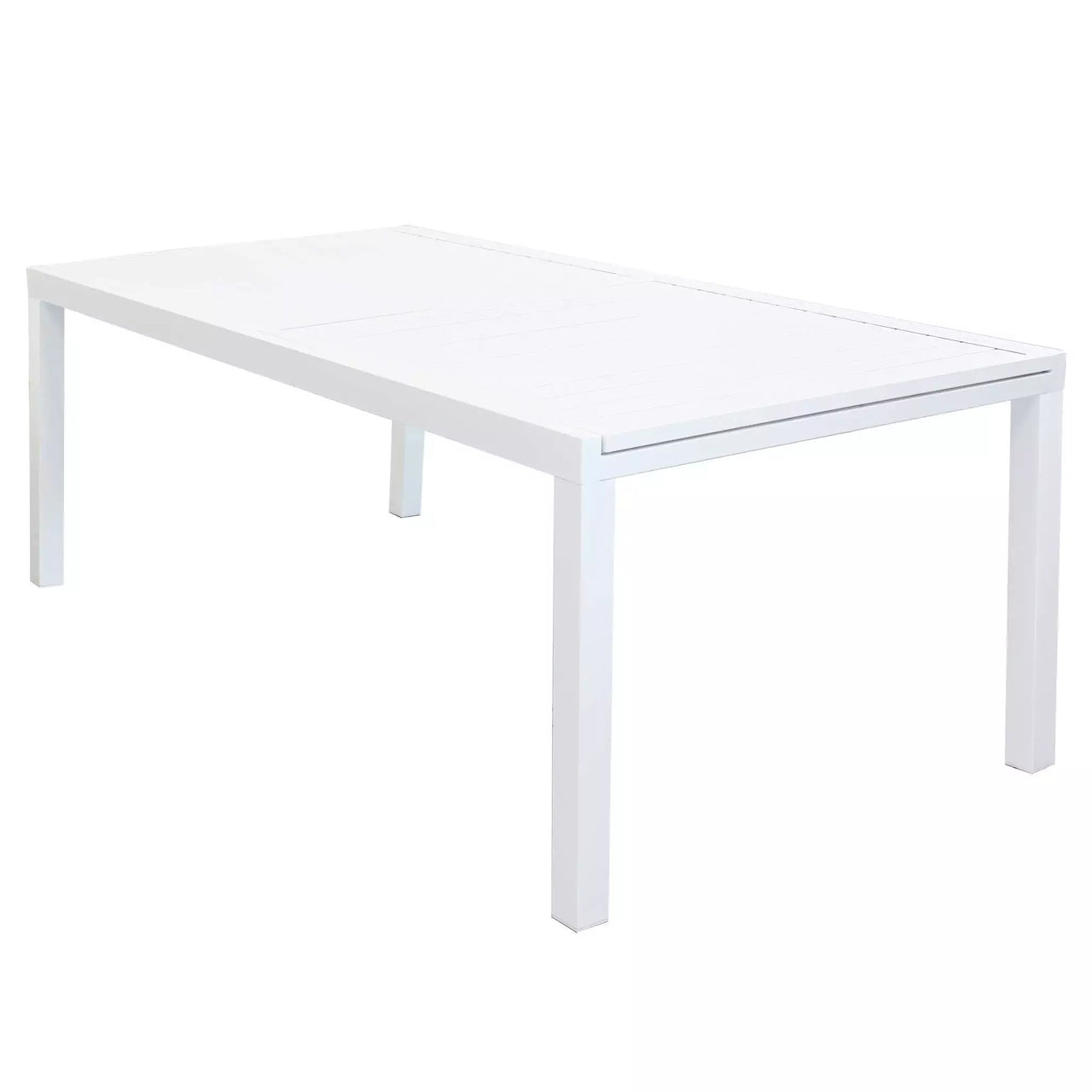 Tavolo da Giardino Esterno in Alluminio Dogato Bianco Allungabile cm.200/300x100x74 fino a 14 posti