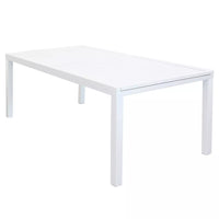 Tavolo da Giardino Esterno in Alluminio Dogato Bianco Allungabile cm.200/300x100x74 fino a 14 posti