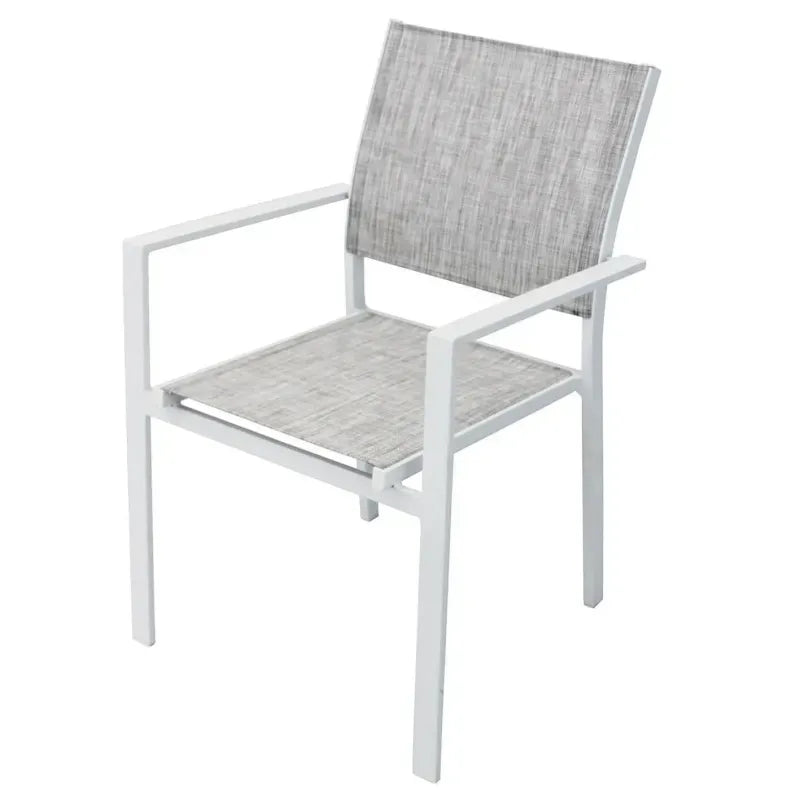 Poltrona Sedia da Giardino Impilabile in Alluminio e Textilene cm.55x58x85h in 4 Colori
