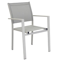 Poltrona Sedia da Giardino Impilabile in Alluminio e Textilene cm.55x58x85h in 4 Colori
