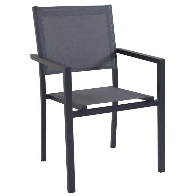 Poltrona Sedia da Giardino Impilabile in Alluminio e Textilene cm.55x58x85h in 4 Colori