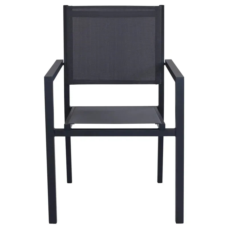 Poltrona Sedia da Giardino Impilabile in Alluminio e Textilene cm.55x58x85h in 4 Colori