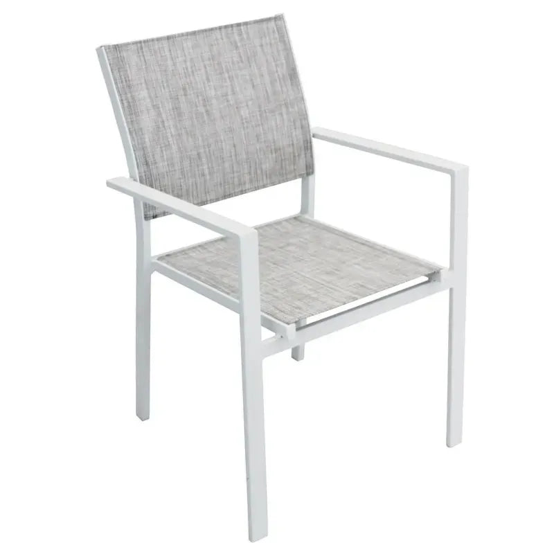 Poltrona Sedia da Giardino Impilabile in Alluminio e Textilene cm.55x58x85h in 4 Colori