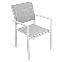 Poltrona Sedia da Giardino Impilabile in Alluminio e Textilene cm.55x58x85h in 4 Colori
