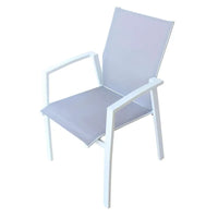 Poltrona Sedia da Giardino Impilabile in Alluminio e Textilene in 3 Colori cm.57x61x89h (ESPOSIZIONE)