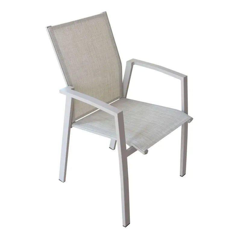 Poltrona Sedia da Giardino Impilabile in Alluminio e Textilene in 3 Colori cm.57x61x89h (ESPOSIZIONE)